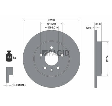 Brzdový kotúč PAGID 54370