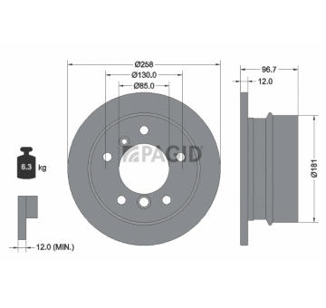 Brzdový kotúč PAGID 54375