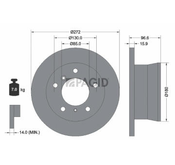 Brzdový kotúč PAGID 54376