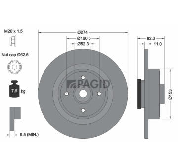 Brzdový kotúč PAGID 54414