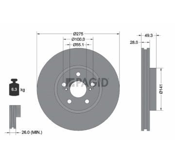 Brzdový kotúč PAGID 54420