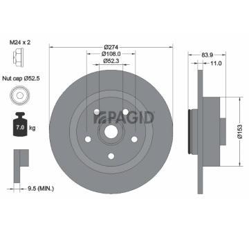 Brzdový kotúč PAGID 54422