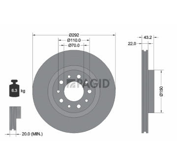 Brzdový kotúč PAGID 54453