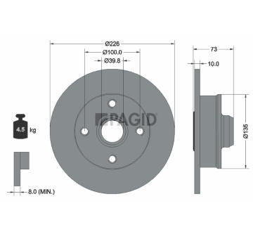Brzdový kotúč PAGID 54542