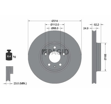 Brzdový kotouč PAGID 54599NHC
