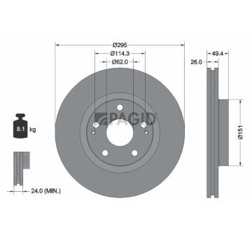 Brzdový kotúč PAGID 54680