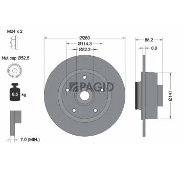 Brzdový kotouč PAGID 54959NC