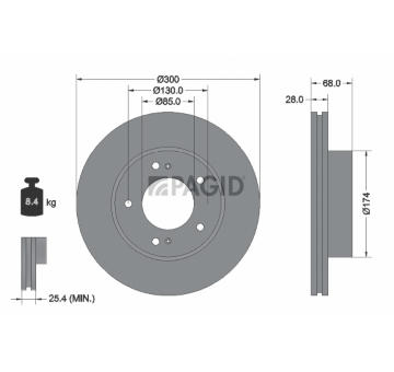 Brzdový kotouč PAGID 55030NC