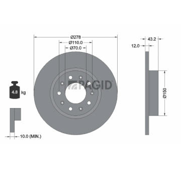 Brzdový kotouč PAGID 55210NC