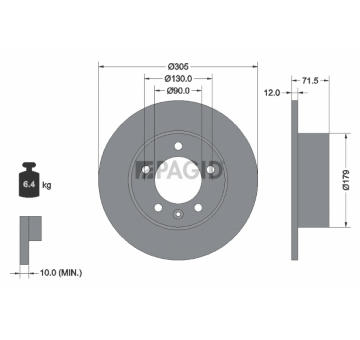 Brzdový kotouč PAGID 55287N