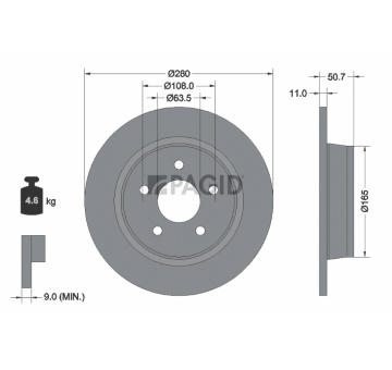 Brzdový kotouč PAGID 55389NC