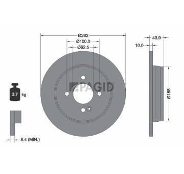 Brzdový kotouč PAGID 55422NC