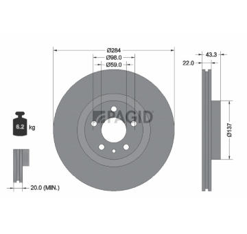 Brzdový kotouč PAGID 55528NC