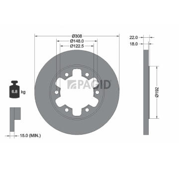 Brzdový kotouč PAGID 55758NC