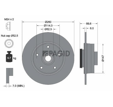 Brzdový kotouč PAGID 55910NC
