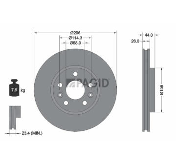 Brzdový kotouč PAGID 56007NC