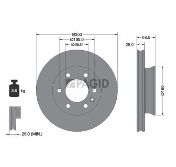 Brzdový kotouč PAGID 56012NC