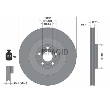 Brzdový kotouč PAGID 56508NHC