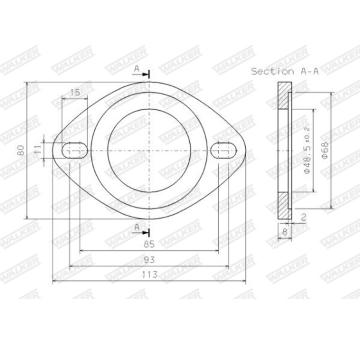 Příruba, výfukové potrubí WALKER 80391