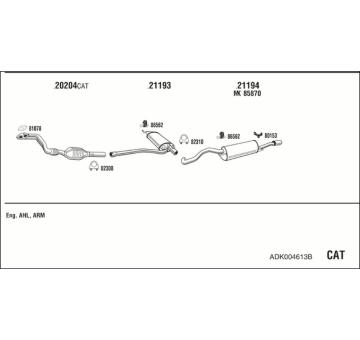 Výfukový systém WALKER ADK004613B