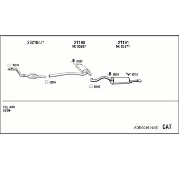 Výfukový systém WALKER ADK004614AB