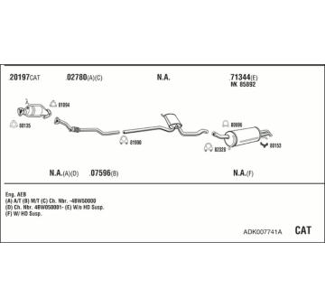Výfukový systém WALKER ADK007741A