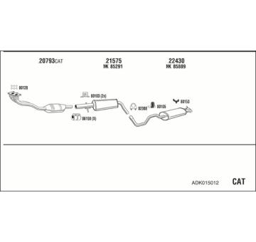 Výfukový systém WALKER ADK015012