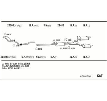 Výfukový systém WALKER ADK017142