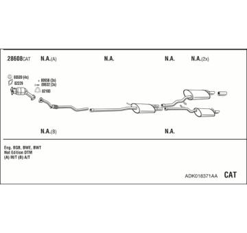 Výfukový systém WALKER ADK018371AA