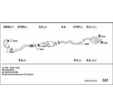 Výfukový systém WALKER ARH31643A