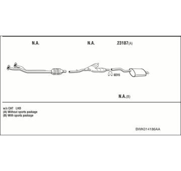 Výfukový systém WALKER BWK014186AA