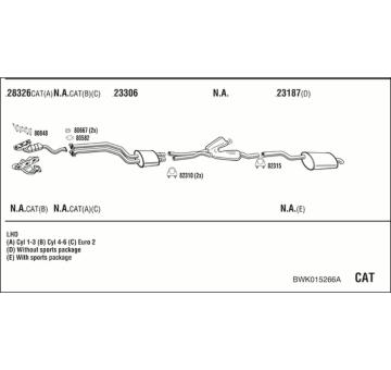 Výfukový systém WALKER BWK015266A