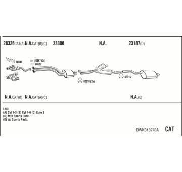 Výfukový systém WALKER BWK015270A
