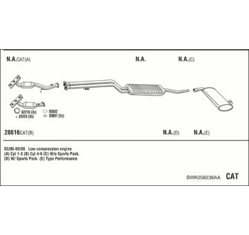 Výfukový systém WALKER BWK058238AA