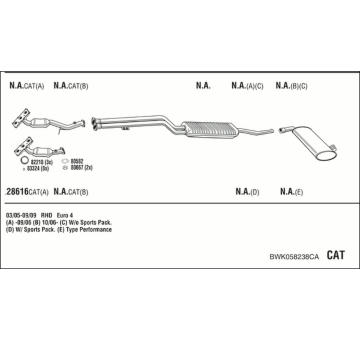 Výfukový systém WALKER BWK058238CA