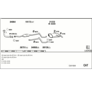 Výfukový systém WALKER CI21000
