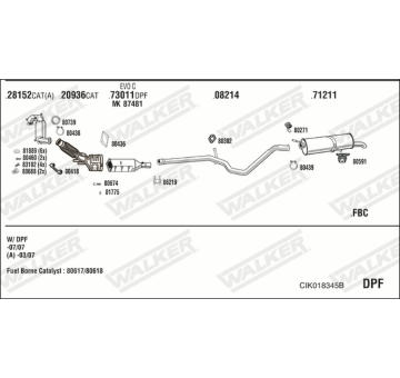 Výfukový systém WALKER CIK018345B