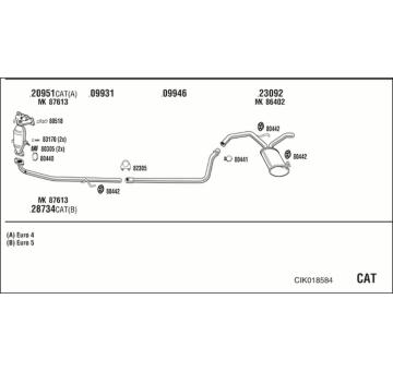Výfukový systém WALKER CIK018584