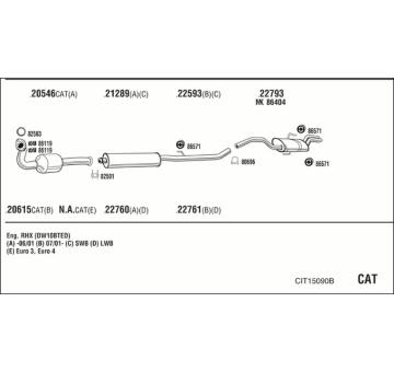 Výfukový systém WALKER CIT15090B