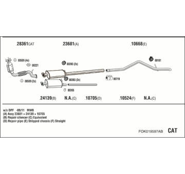 Výfukový systém WALKER FOK019597AB