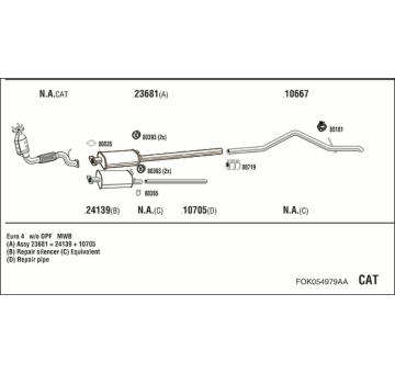 Výfukový systém WALKER FOK054979AA