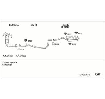 Výfukový systém WALKER FOK057870