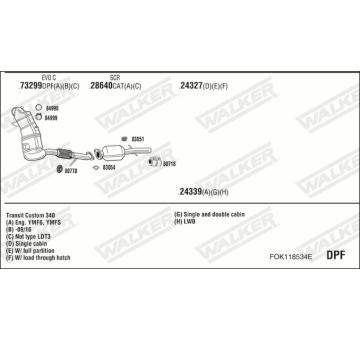 Výfukový systém WALKER FOK118534E
