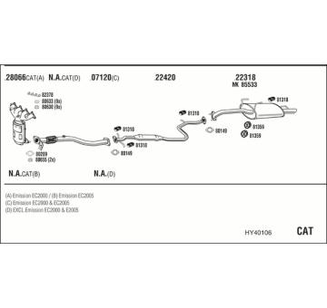 Výfukový systém WALKER HY40106