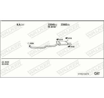 Výfukový systém WALKER HYK015974
