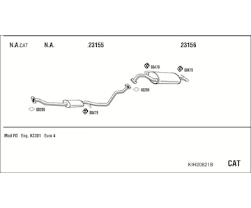 Výfukový systém WALKER KIH20821B