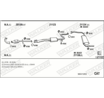 Výfukový systém WALKER MA41203
