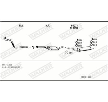 Výfukový systém WALKER MB40102B