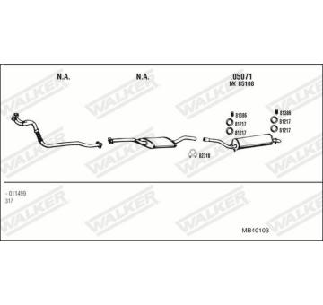 Výfukový systém WALKER MB40103