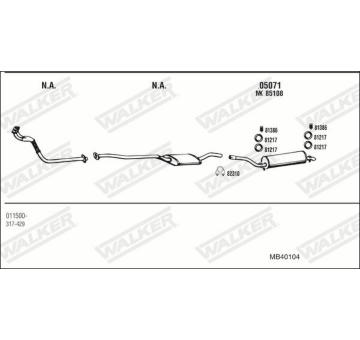 Výfukový systém WALKER MB40104